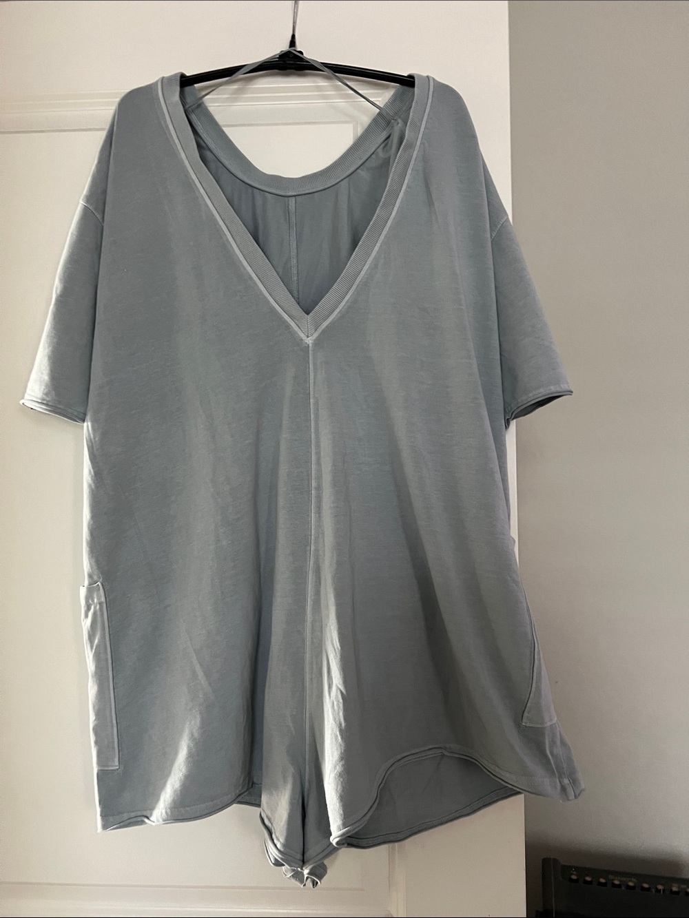 FP Movement by Free People Light Blue V‑Neck Romper Shorts